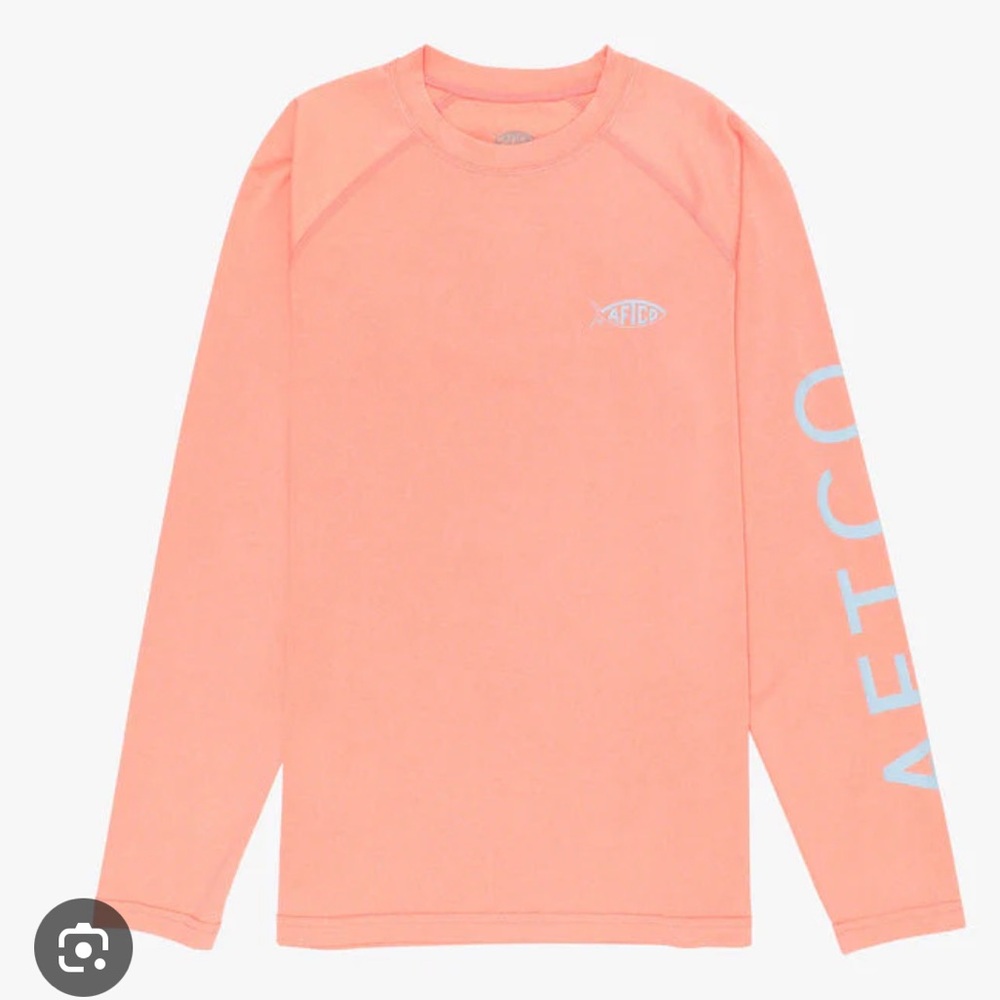 AFTCO Youth Samurai Performance Long Sleeve Shirt in Desert Coral